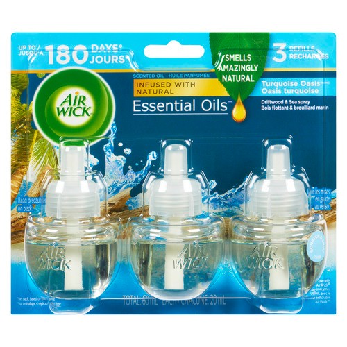 Air Wick Air Fresheners Essential Oils Scented Turquoise Oasis 3 Refills 