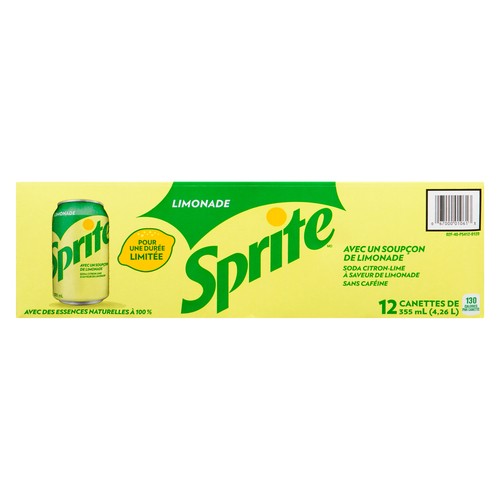Sprite Soft Drink Lemonade 12 x 355 ml (cans)