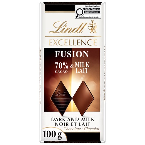 Lindt Excellence Family Chocolate Bar Fusion 70% Milk 100 g