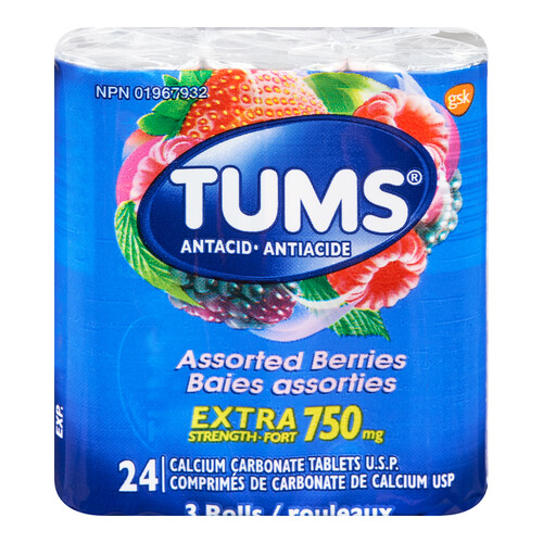 Tums Extra Strength Antacid Berry 3 EA