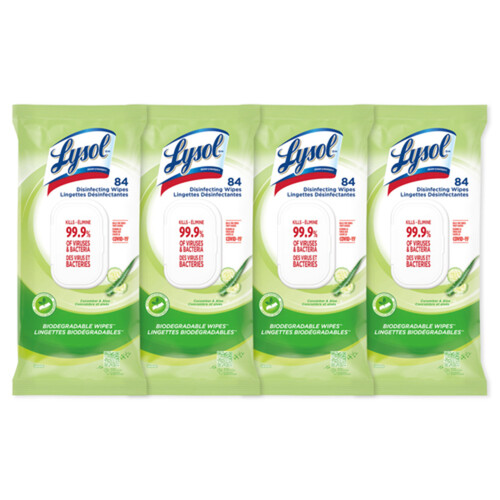 Lysol Disinfecting Wipes Cucumber Aloe 84 EA