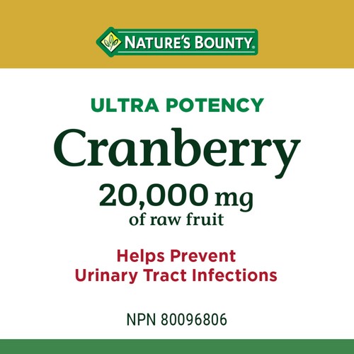 Nature's Bounty Cranberry Ultra Potency 20000 mg Capsules 60 Count
