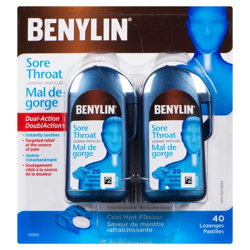 Benylin Mint Lozenges For Sore Throat 40 EA