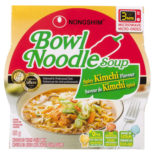 Nong Shim Instant Noodle Soup Bowl Spicy Kimchi 86 g 
