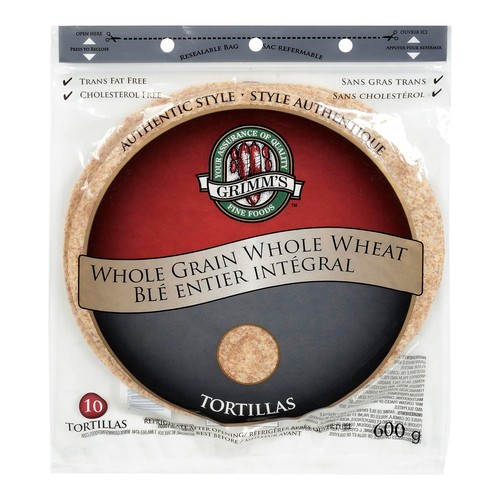 Grimm's Fine Foods Tortilla Whole Grain 10 Inch 600 g