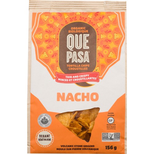Que Pasa Organic Gluten-Free Tortilla Chips Nacho Thin & Crispy 156 g