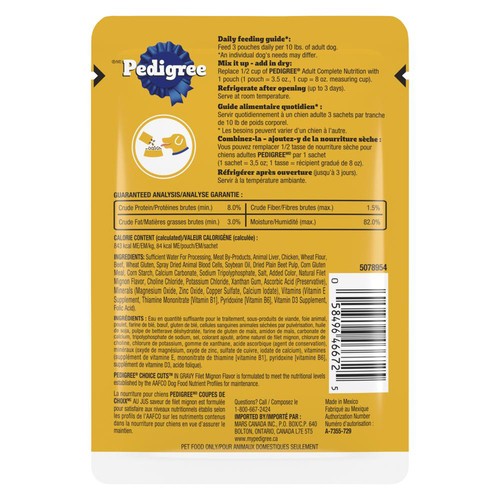 Pedigree Wet Dog Food Cuts In Gravy Filet Mignon Flavor 100 g