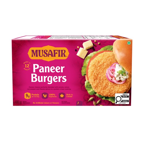 Musafir Frozen Paneer Burgers 480 g