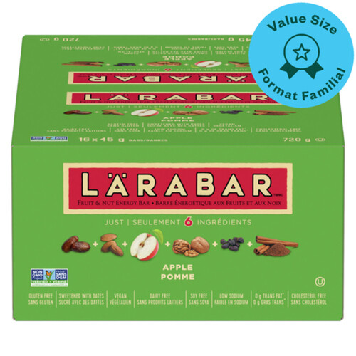 Larabar Gluten-Free Energy Bar Fruit & Nut Apple 16 x 45 g