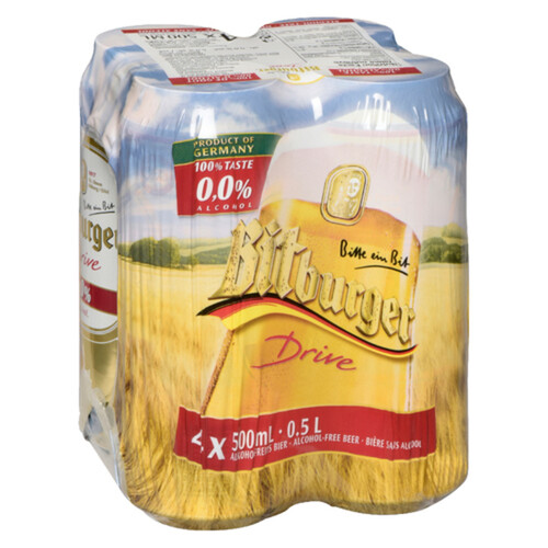 Bitburger Non Alcoholic Beer 4 x 500 ml (cans) Voilà Online Groceries