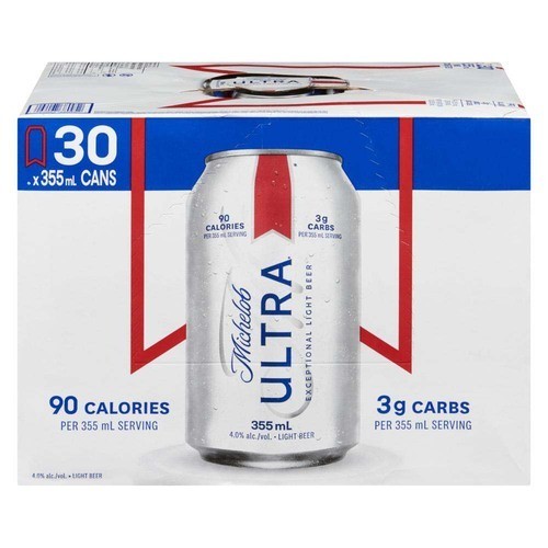 Michelob Ultra Beer 4% Alcohol 30 x 355 ml (cans)