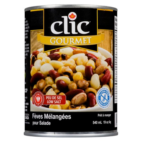 Clic Gourmet Canned Mixed Beans Salad Low Salt 540 ml
