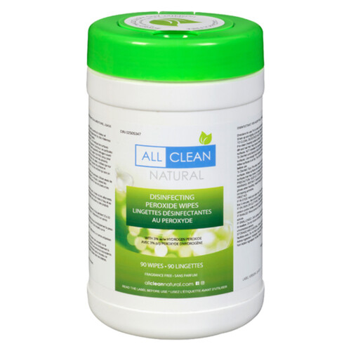 All Clean Natural Disinfecting Peroxide Wipes 90 EA