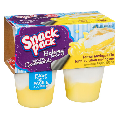 Snack Pack Bakery Shop Pudding Lemon Meringue Pie 4 x 99 g