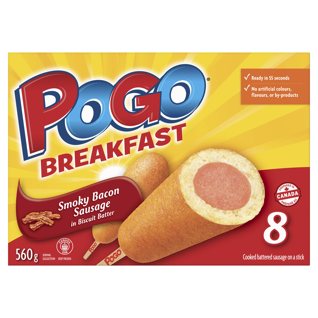 Pogo Frozen Corn Dog Breakfast Smokey Bacon 8 x 70 g Voilà Online
