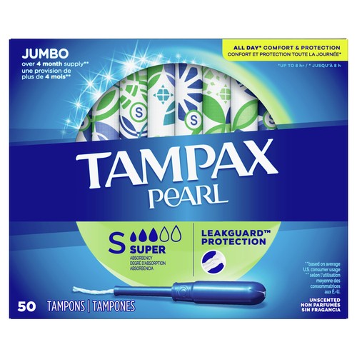 Tampax Pearl Tampons Super 50 Count