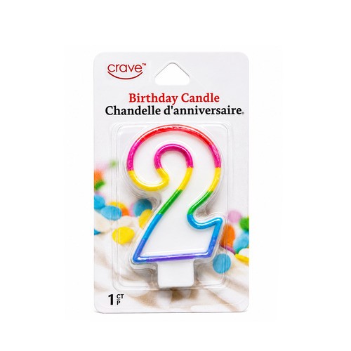 Crave Birthday Candle Number Two 1 Pack