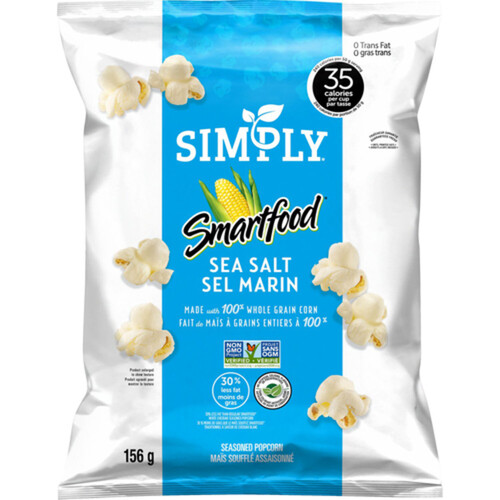 Simply Smartfood Delight Popcorn Sea Salt 156 g