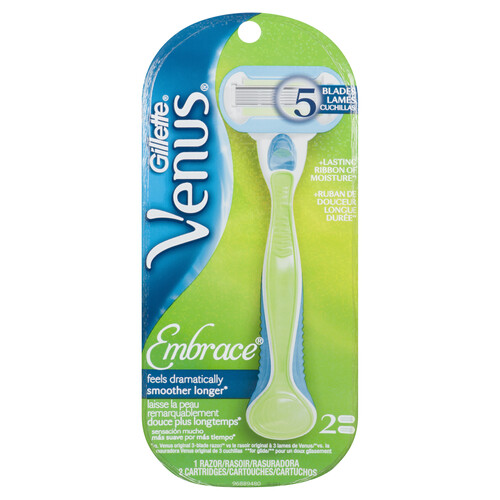 Gillette Venus Embrace Razor Handle With 2 Blades 