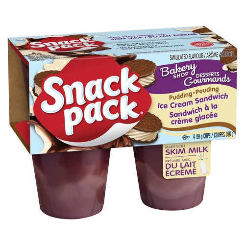 Snack Pack Pudding Cups Ice Cream Sandwich 4 x 99 g 