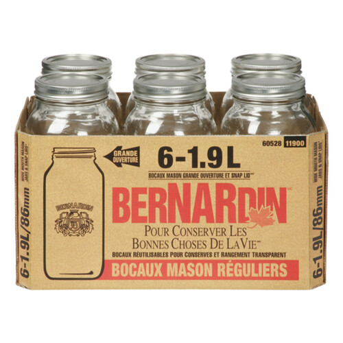 Bernardin Mason Jars With Lids 6 Pack 