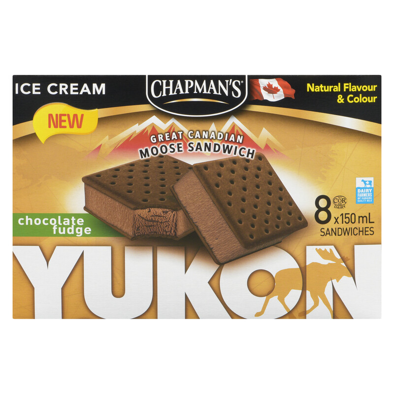 Chapman's Moose Ice Cream Sandwich Chocolate Fudge 8 x 150 ml Voilà