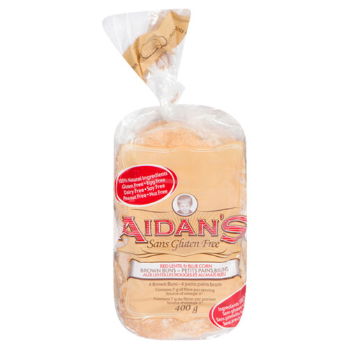 Aidan's Gluten-Free Buns Red Lentil Blue Corn Brown 400 g (frozen)