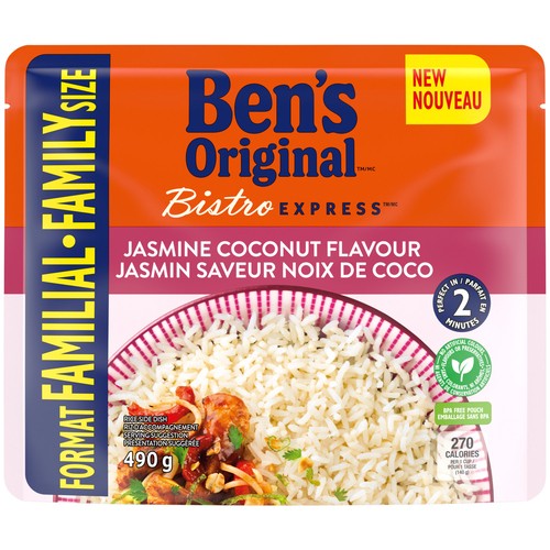 Ben's Original Bistro Express Rice Coconut Jasmine Family Size 490 g
