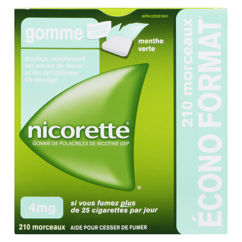 Nicorette Spearmint Gum 4mg 210 Pieces