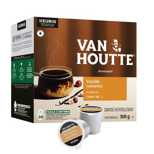 Van Houtte Coffee Pods Light Roast Vanilla Hazelnut 30 K-Cups 300 g
