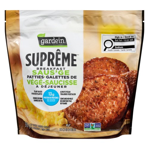 Gardein Suprême Plant Based Frozen Breakfast Saus'ge Patties 390 g