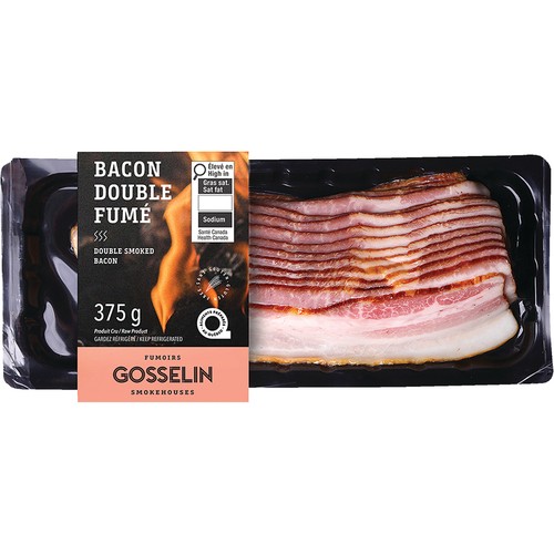 Gosselin Smokehouses Sliced Bacon Double Smoked 375 g