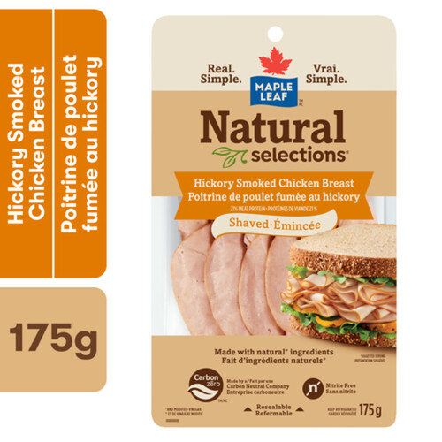 Maple Leaf Natural Selections Chicken Breast Hickory Smoked Shaved Deli 175 g