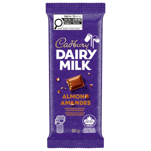 Cadbury Dairy Milk Chocolate Bar With Almonds 90 g