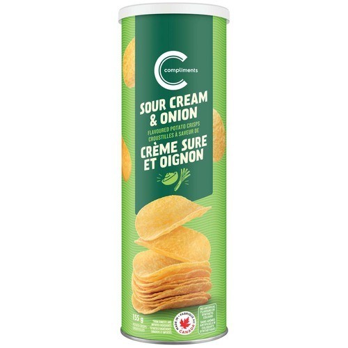 Compliments Potato Crisps Sour Cream & Onion 155 g