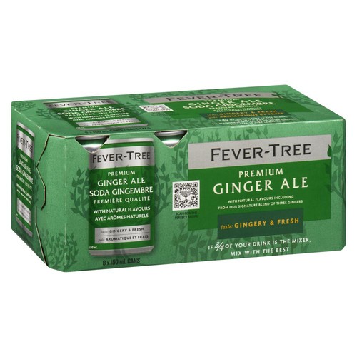 Fever-Tree Soft Drink Premium Ginger Ale 8 x 150 ml (cans)