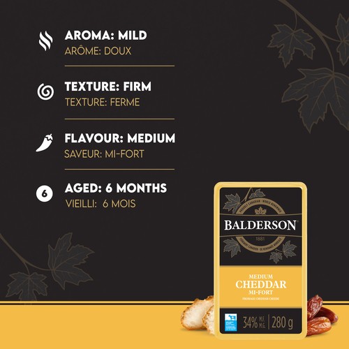 Balderson Cheddar Cheese Medium 280 g