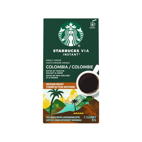 Starbucks Via Instant Colombia Medium Roast Coffee Packets 26.4 g