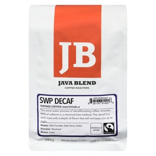 Java Blend Whole Bean Coffee Decaf Roast 340 g