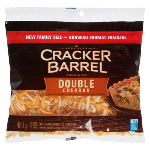 Cracker Barrel Shredded Cheese Double Cheddar 480 g