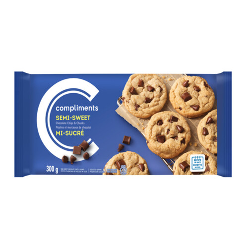 Compliments Semi-Sweet Chocolate Chips & Chunks 300 g