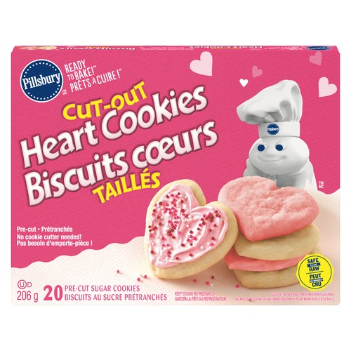 Pillsbury Ready To Bake Sugar Cookies Cut-Out Heart 206 g