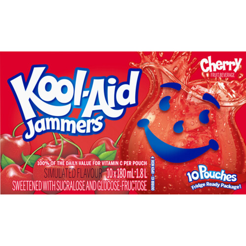 Kool-Aid Jammers Fruit Beverage Cherry 10 x 180 ml