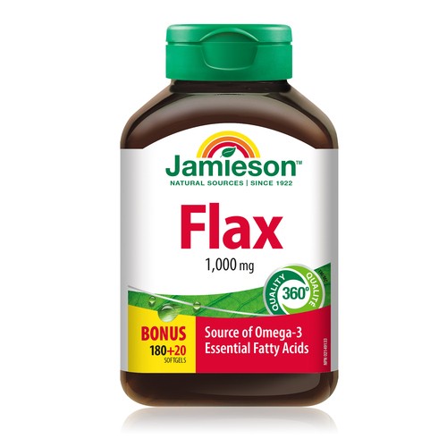 Jamieson Flax 1000 mg Softgels Bonus 200 Count