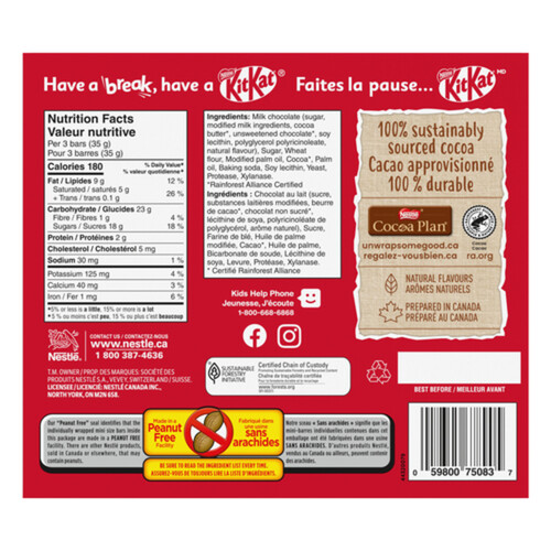 Kit Kat Peanut-Free Juniors Chocolate Bars 25 Count 295 g