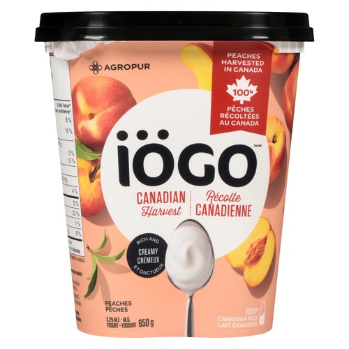 Iögo Canadian Harvest 3.2% Yogurt Peaches 650 g