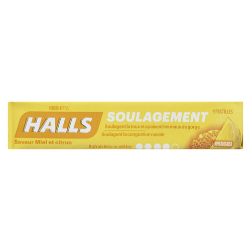 Halls Cough Drops Honey Lemon 9 Lozenges 