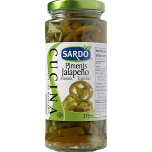 Sardo Jalapeño Peppers Sliced Pickled 375 ml