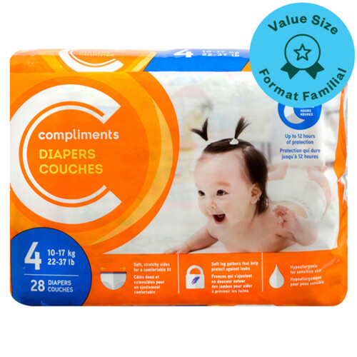 Compliments Little Ones Diapers Size 4 28 Count