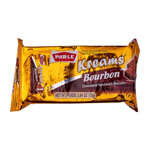 Parle Chocolate Sandwich Biscuits Kreams Bourbon 75 g